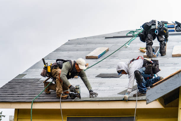 Professional Gutter Installation technician working in Pamplin, VA